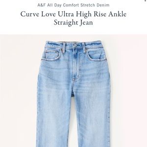 Abercrombie Curve Love Ultra Hi Rise Ankle Straight Jeans